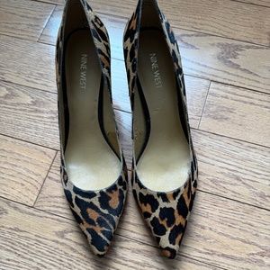 Nine West Leopard Print Pony Hair Leather Pump - 9M
